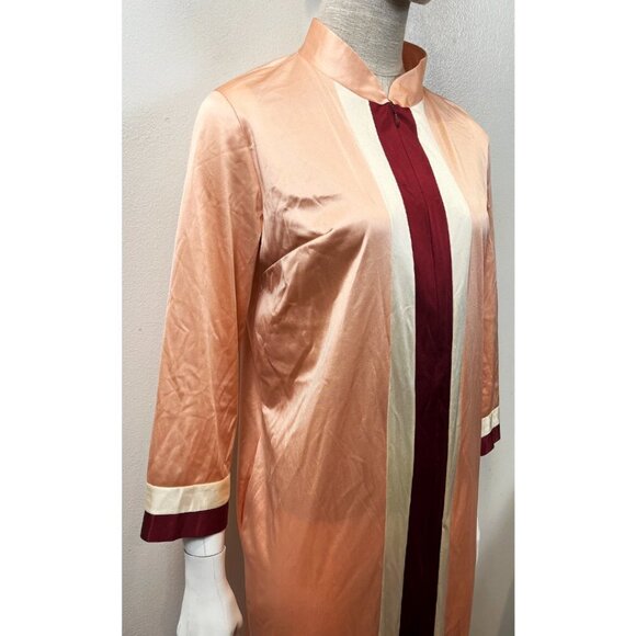 VINTAGE VANITY FAIR PEACH MUMU ROBE M - Picture 4 of 9